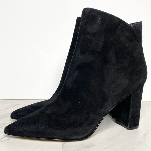 Marc Fisher Urmi Black Suede Pointy Toe Bootie 11M - Picture 1 of 14